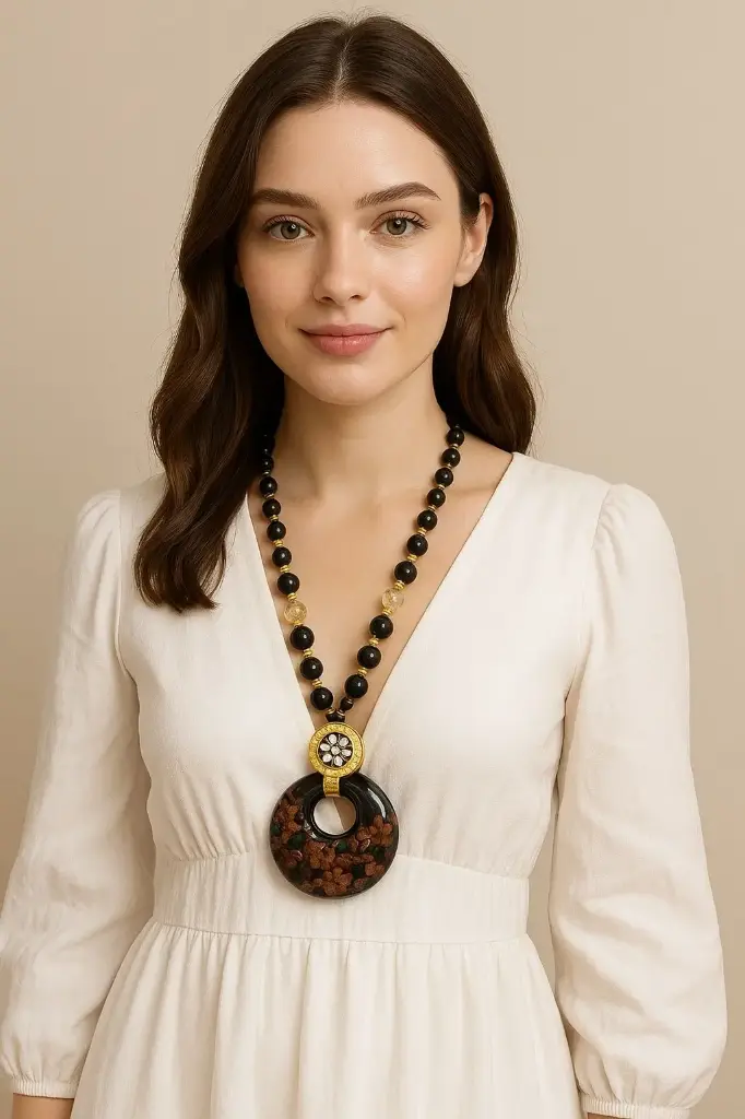 Tribal Luxe Resin Pendant Necklace