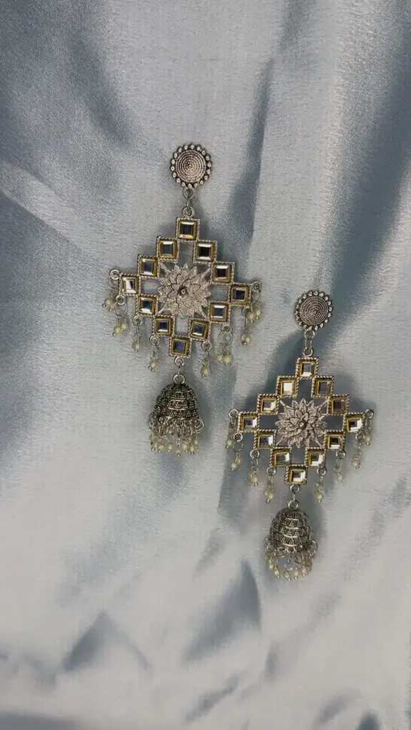 Antique Mirror Work Dangler Earrings