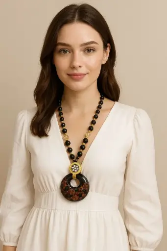Tribal Luxe Resin Pendant Necklace