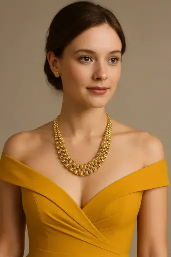 Regal Gleam Gold Collar Necklace Set