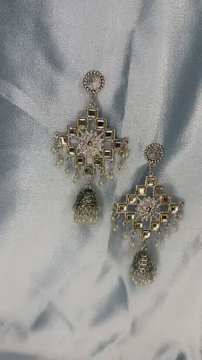 Antique Mirror Work Dangler Earrings